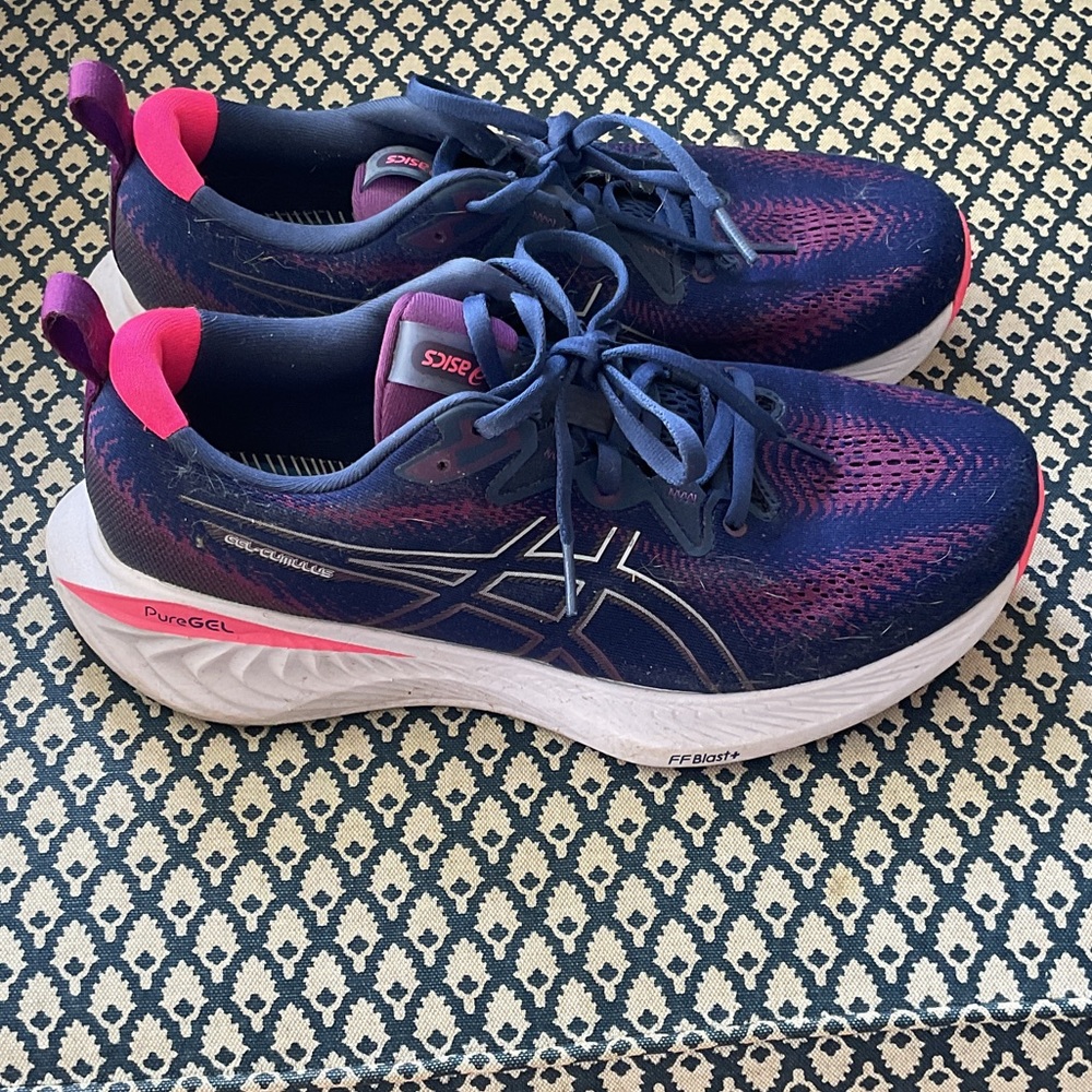 ASICS Women's Navy and Fuchsia Athletic Shoes